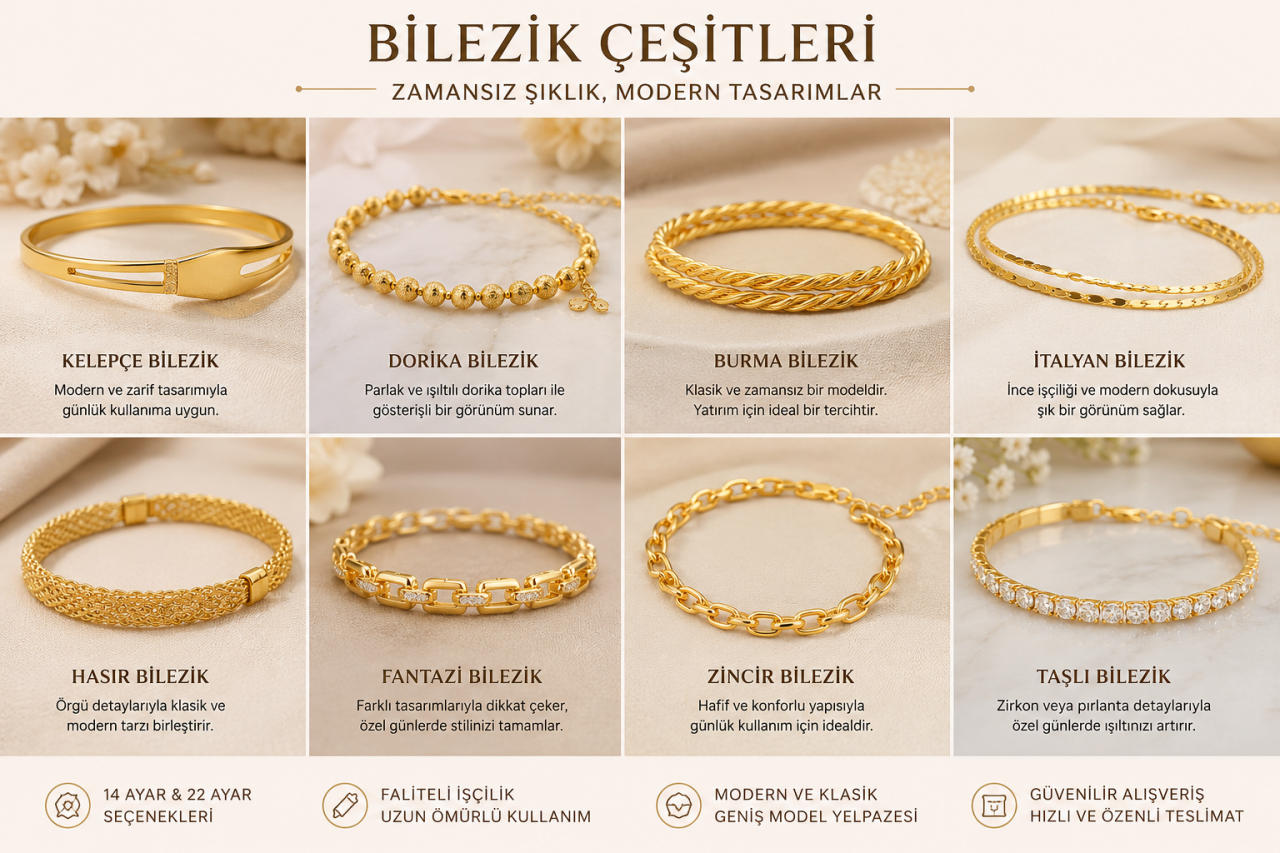 Bilezik Çeşitleri | En Popüler Altın Bilezik Modelleri ve Uygun Fiyatlı Seçenekler
