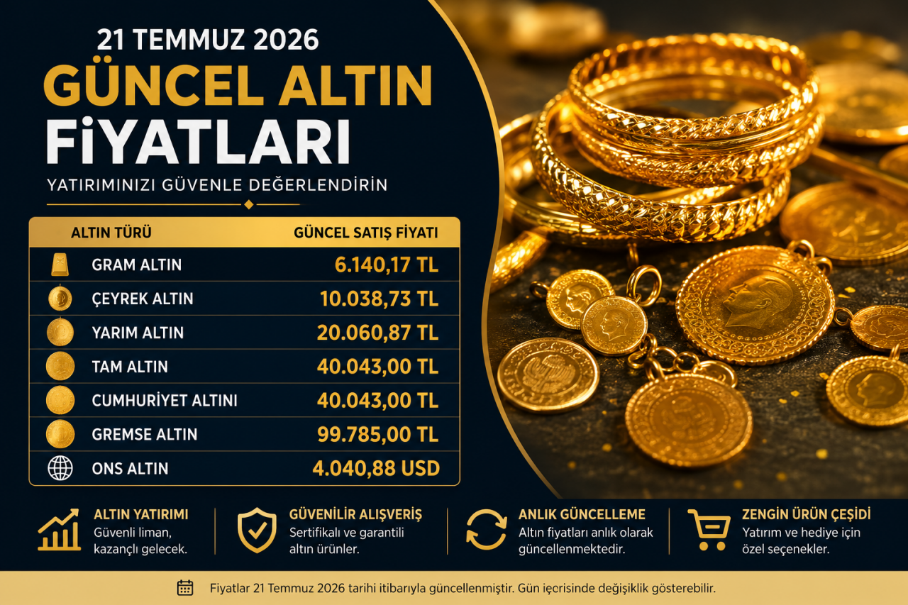 21 Temmuz 2026 Altın Fiyatları | Gram Altın, Çeyrek Altın Ne Kadar?