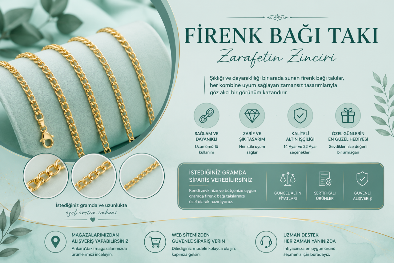 Firenk Bağı Takı Modelleri | Altın Firenk Bağı Kolye ve Zincir