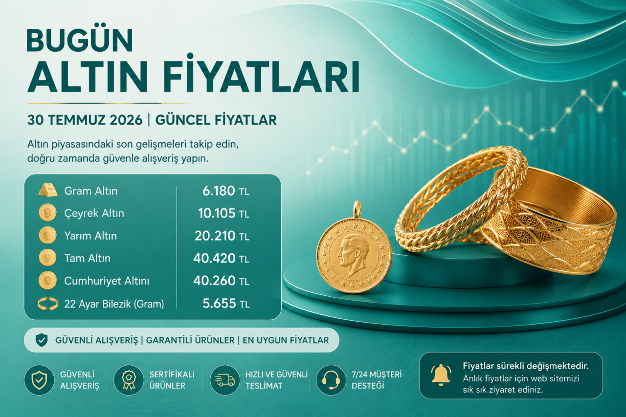 Bugün Altın Fiyatları | 30 Temmuz 2026 Güncel Gram Altın Fiyatları