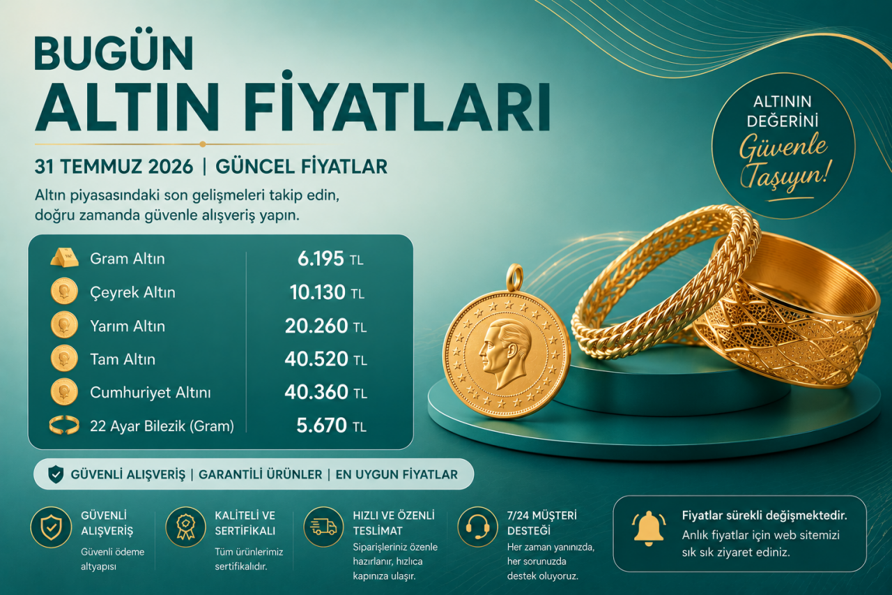 Bugün Altın Fiyatları | 31 Temmuz 2026 Güncel Altın Fiyatları