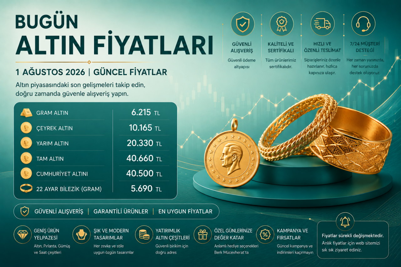 Bugün Altın Fiyatları | 1 Ağustos 2026 Güncel Gram Altın Fiyatları