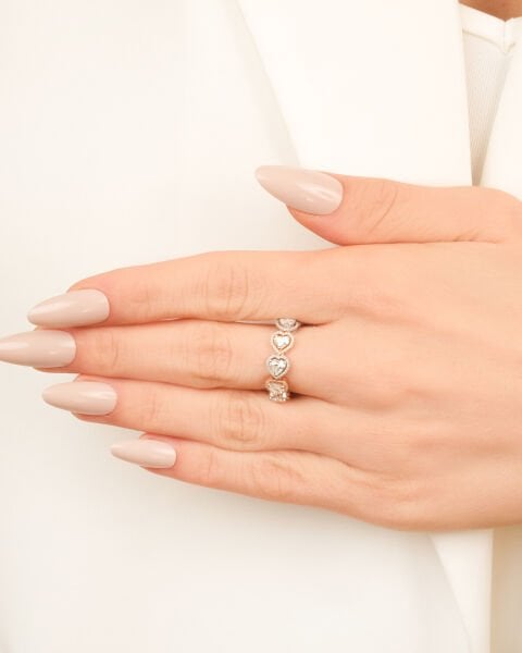 Pırlanta Kalp Kesim Özel Tasarım Yüzük