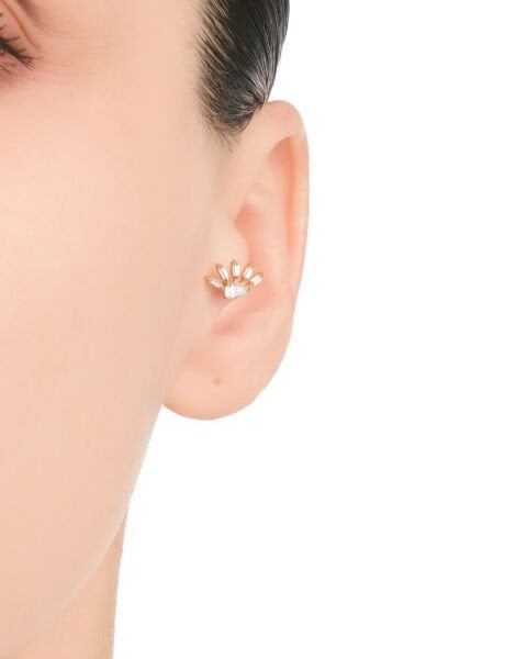14 Ayar Altın Taşlı Tasarım Tragus Küpe