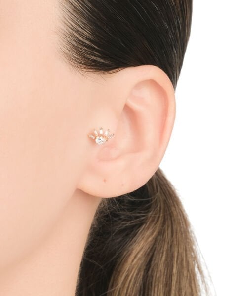 14 Ayar Altın Taşlı Tasarım Tragus Küpe