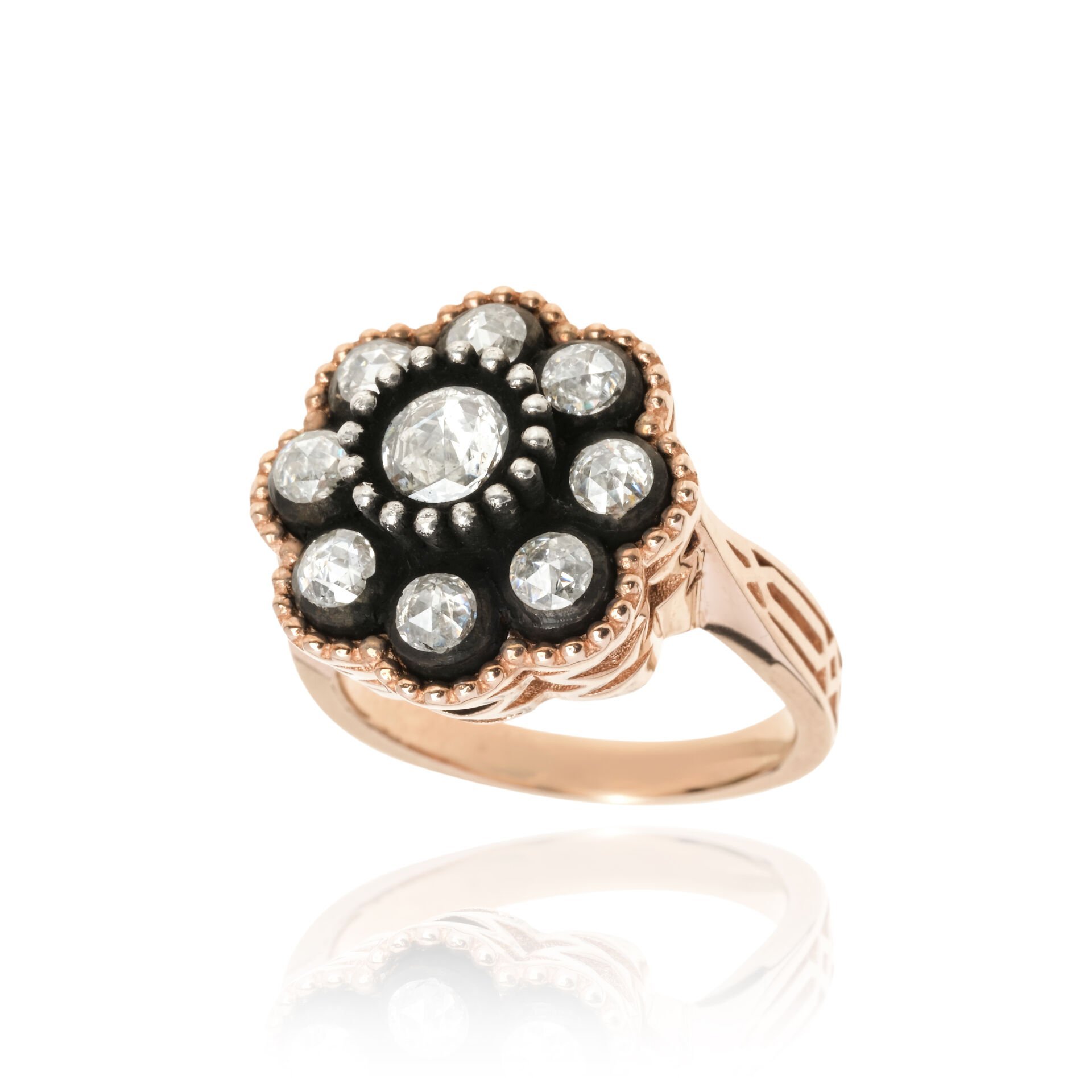 Elmas Gül Model Altın Yüzük