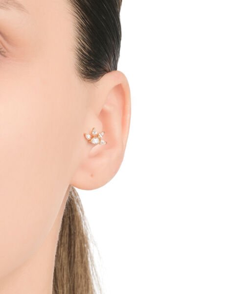14 Ayar Altın Damla Taşlı Tragus Küpe
