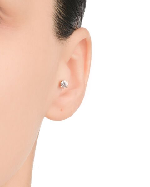 14 Ayar Altın Tektaşlı Tragus Küpe