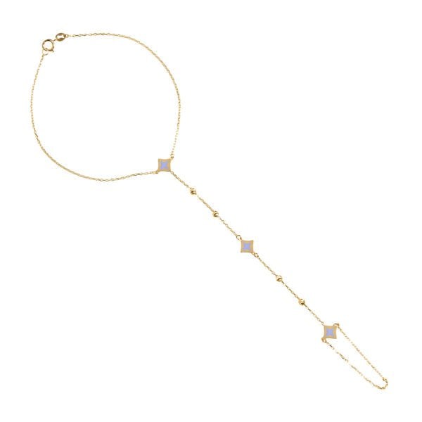 14 Ayar Altın Mor Mineli Yonca Figürlü Şahmeran