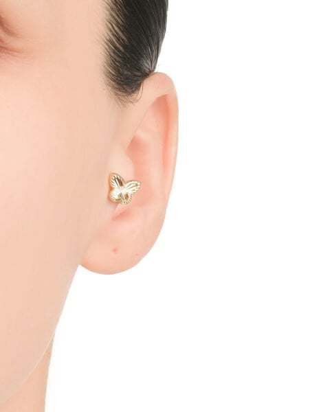 14 Ayar Altın Lazer Kesim Kelebek Figürlü Tragus Küpe