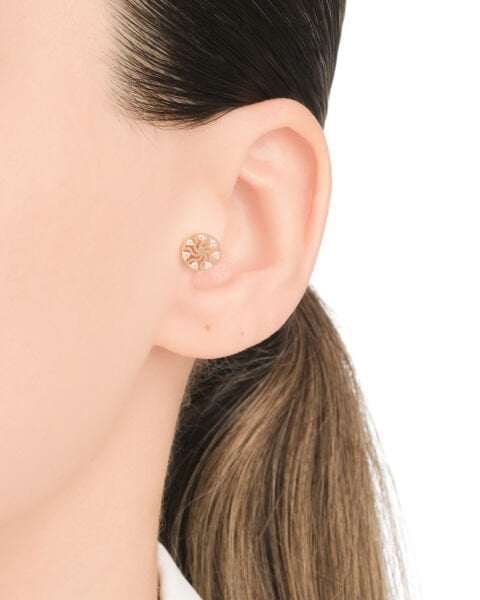 14 Ayar Altın Taşlı Yuvarlak Tragus Küpe