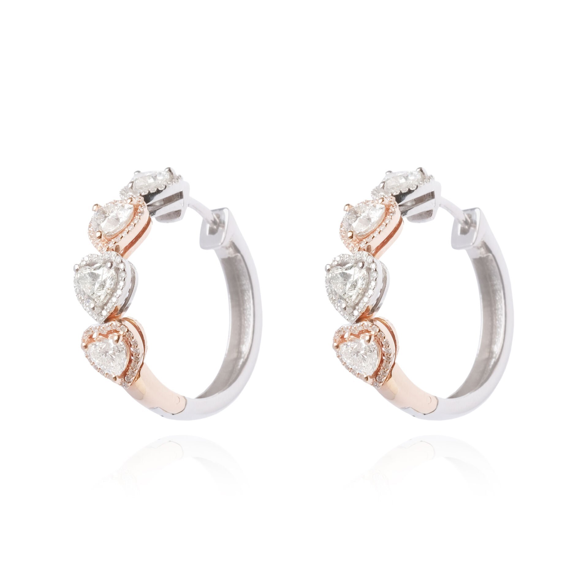 Kalp Kesim Pırlanta  Özel Tasarım Küpe