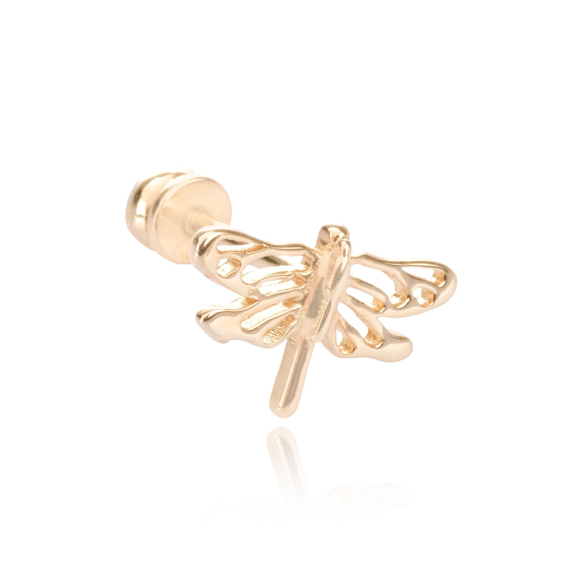 14 Ayar Altın Yusufçuk Figürlü Tragus Küpe