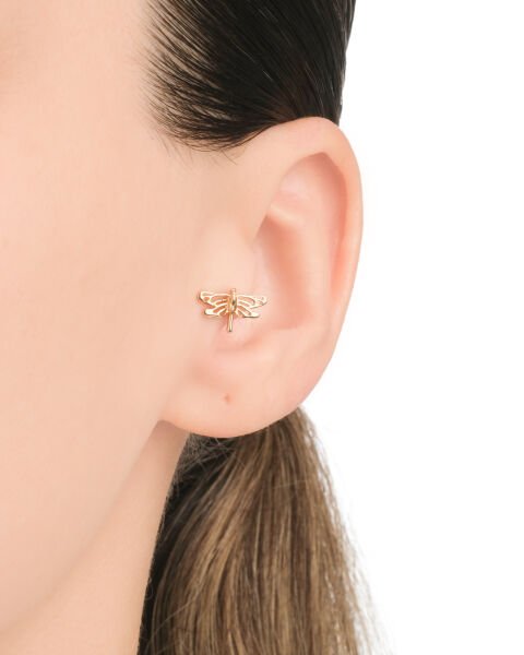 14 Ayar Altın Yusufçuk Figürlü Tragus Küpe