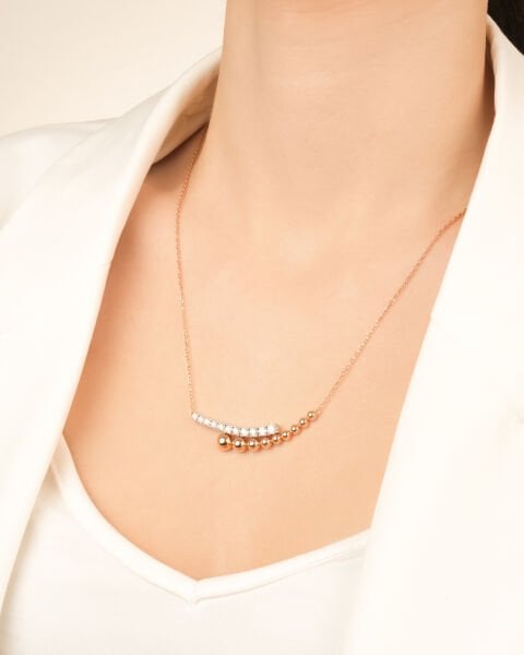 Pırlanta Rose Altın Tasarım Kolye