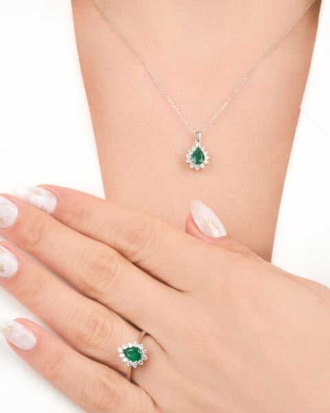 Pırlanta Zümrüt Damla Model Set