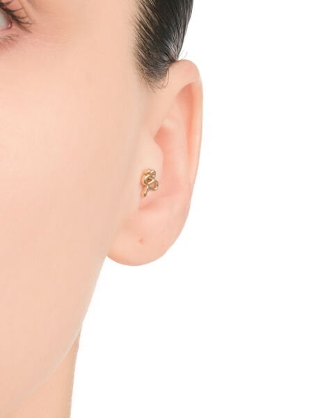 14 Ayar Altın Minimal Yılan Figürlü Tragus Küpe