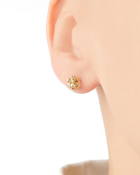 14 Ayar Altın Dorika Top Küpe