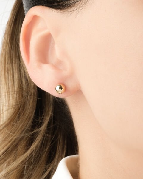 14 Ayar Altın Kadın Top Küpe