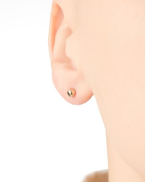 14 Ayar Altın Top Kadın Küpe