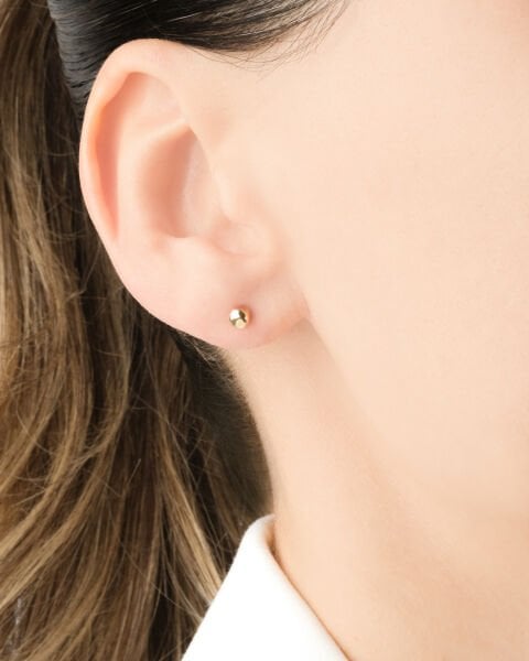 14 Ayar Altın Top Kadın Küpe