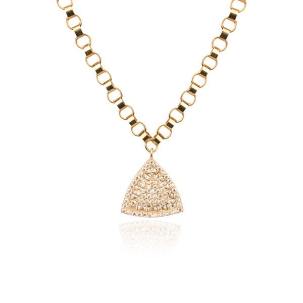 14 Ayar Altın Üçgen Taşlı Kolye
