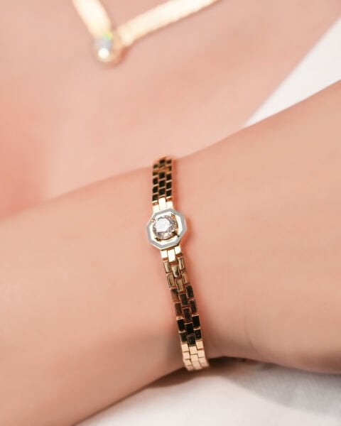 14 Ayar Altın Siyah Mineli Taşlı Bileklik