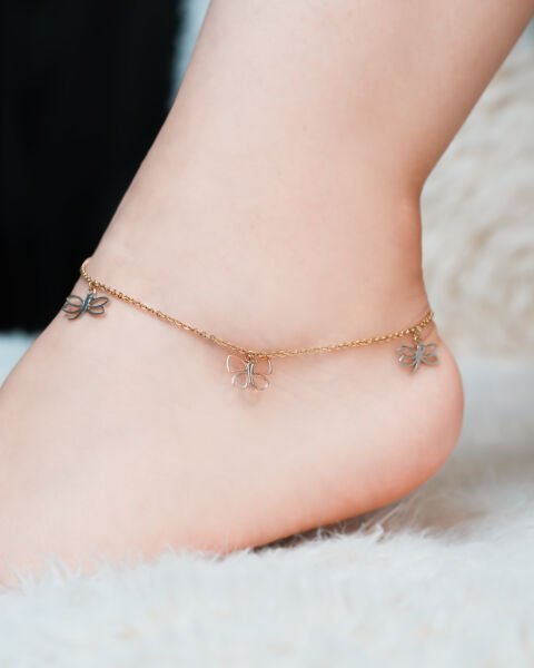 14 Ayar Altın Kelebek & Yusufçuk Figürlü Halhal