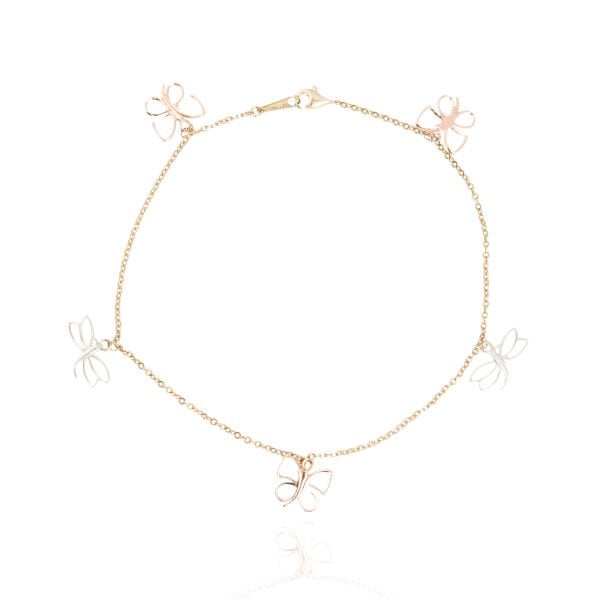 14 Ayar Altın Kelebek & Yusufçuk Figürlü Halhal