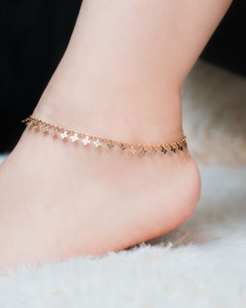 14 Ayar Altın Çiçek Figürlü Sallantılı Halhal