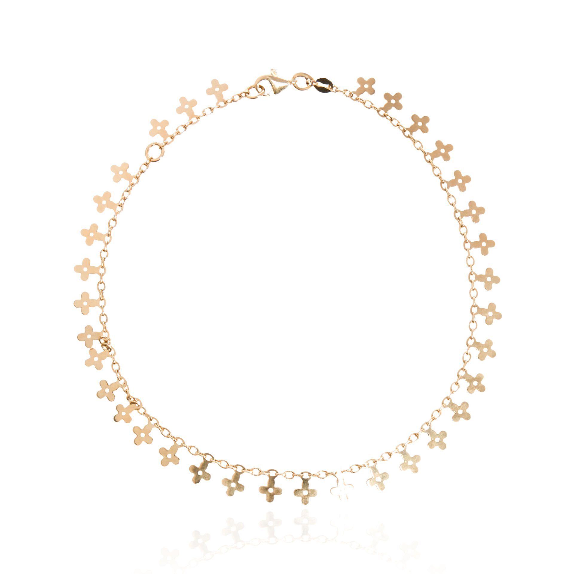 14 Ayar Altın Çiçek Figürlü Sallantılı Halhal