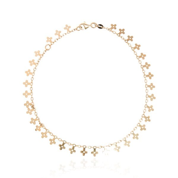 Çiçek Figürlü Sallantılı Halhal 14 Ayar Altın