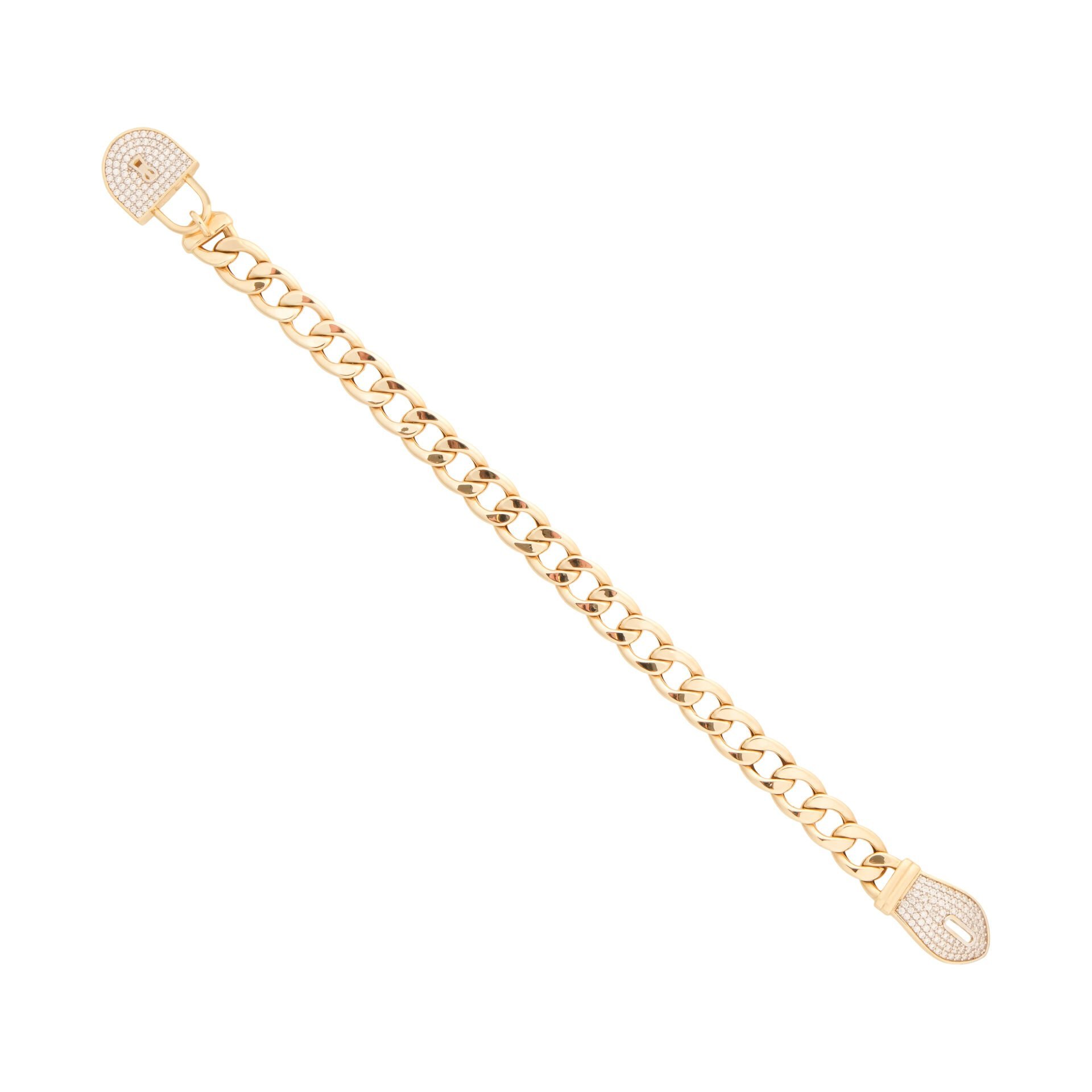 Cetaş 14 Ayar Altın Taşlı Kilit Figürlü Gurmet Bileklik