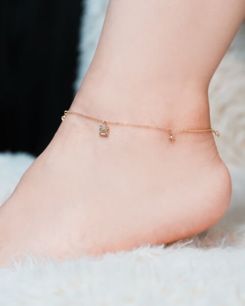 14 Ayar Altın Taşlı Deniz Yıldızı Halhal