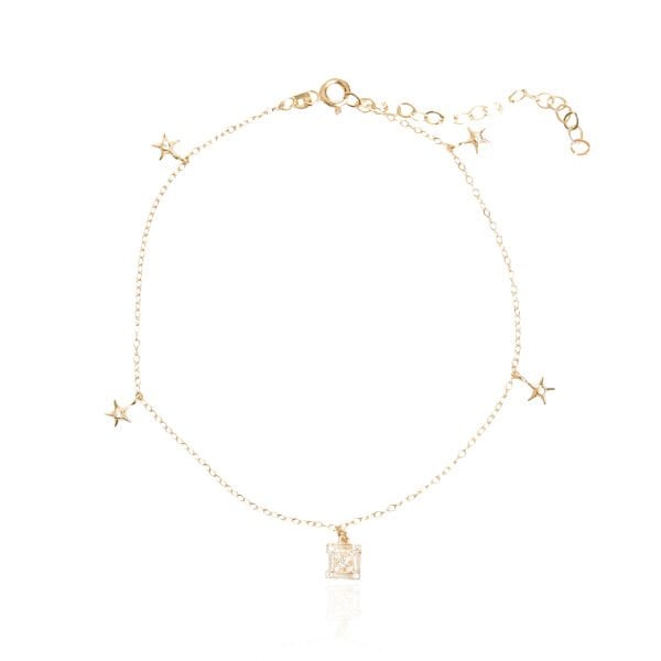 14 Ayar Altın Taşlı Deniz Yıldızı Halhal