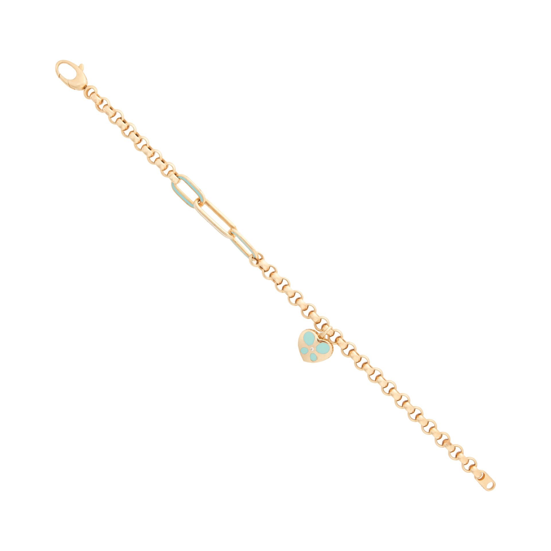 Cetaş Eterna 14 Ayar Altın Kalp Charm Bileklik