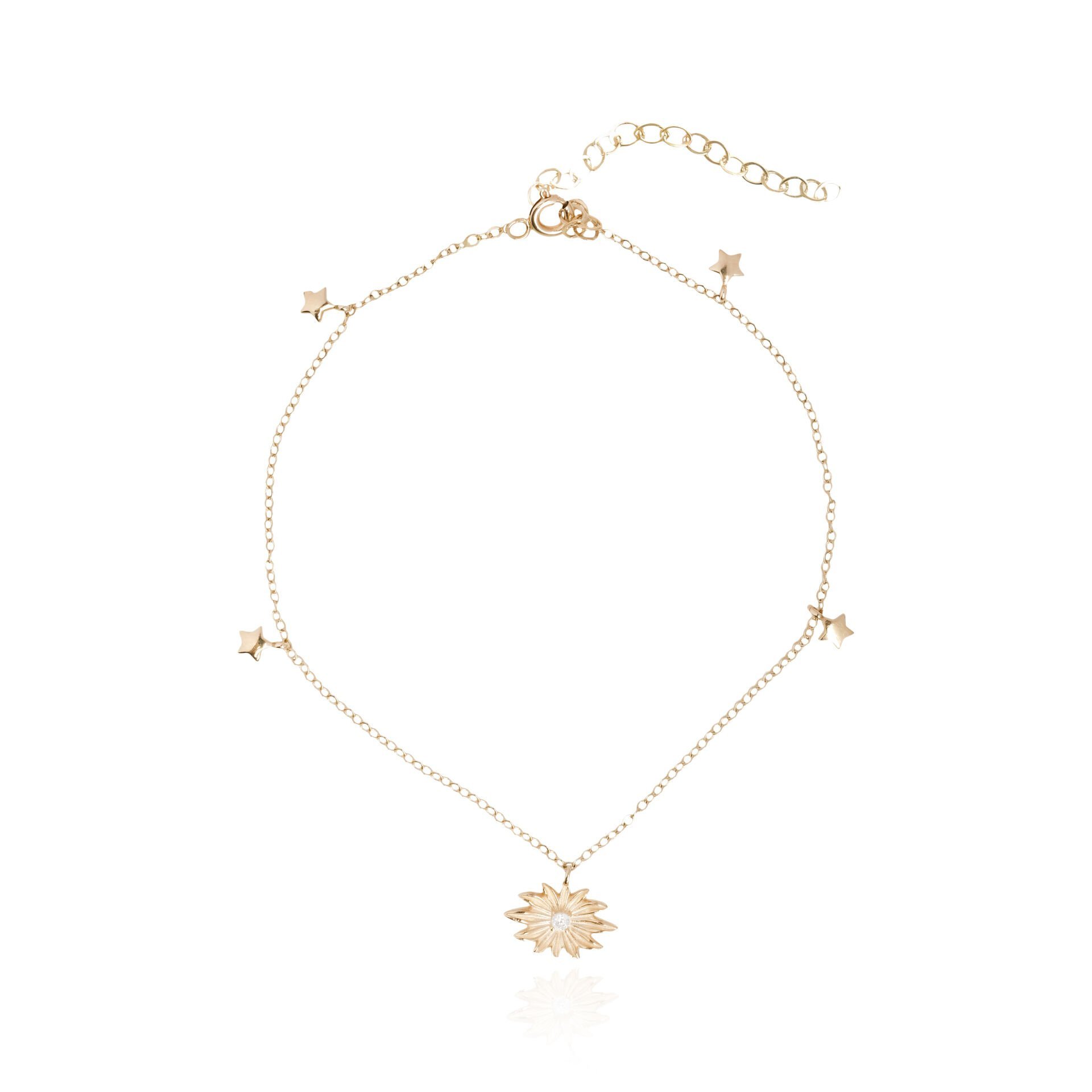 14 Ayar Altın Taşlı Yıldız Figürlü Halhal