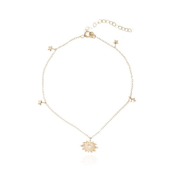 Güneş ve Yıldız Figürlü Sallantılı Halhal 14 Ayar Altın