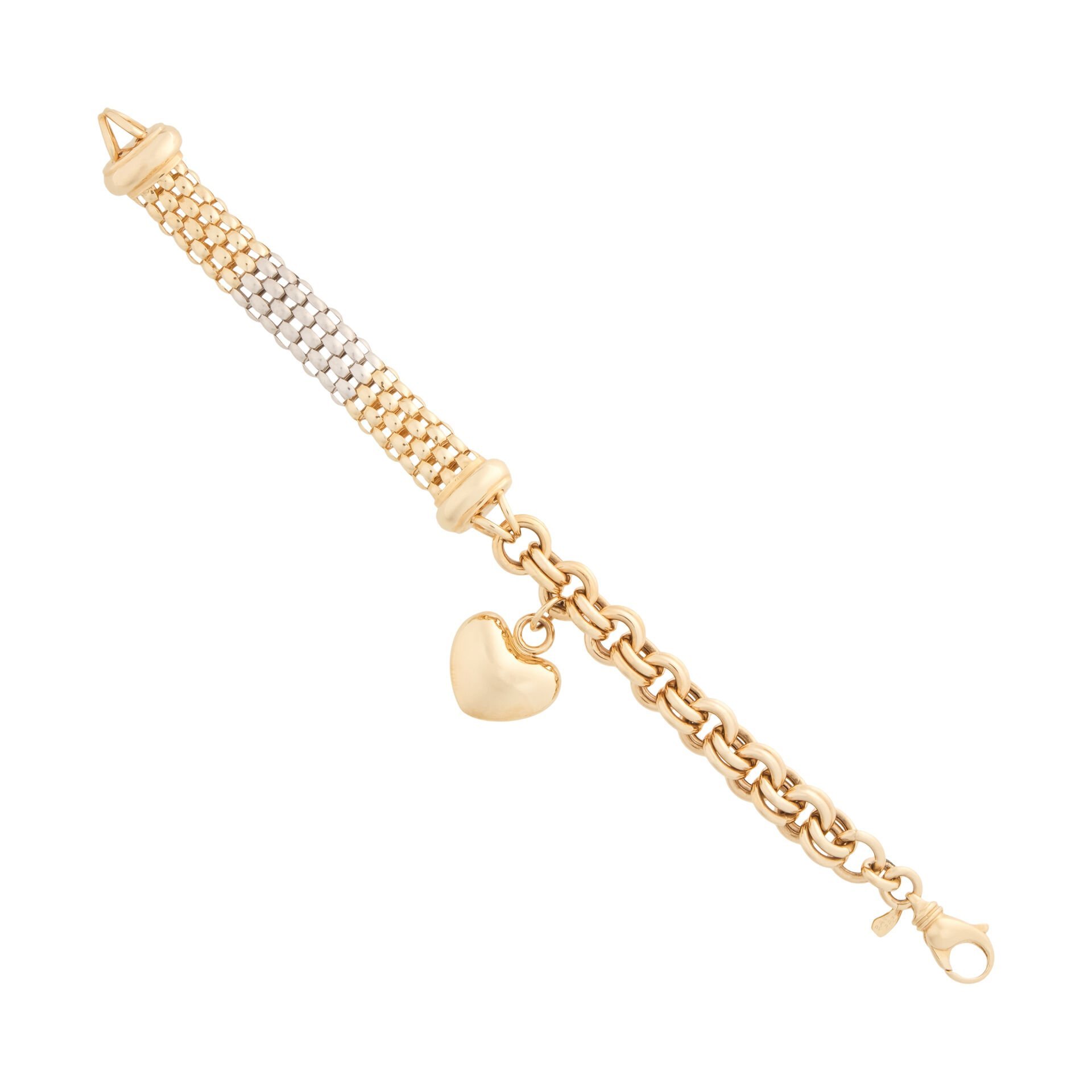 Cetaş 14 Ayar Altın Kalp Charm Bileklik