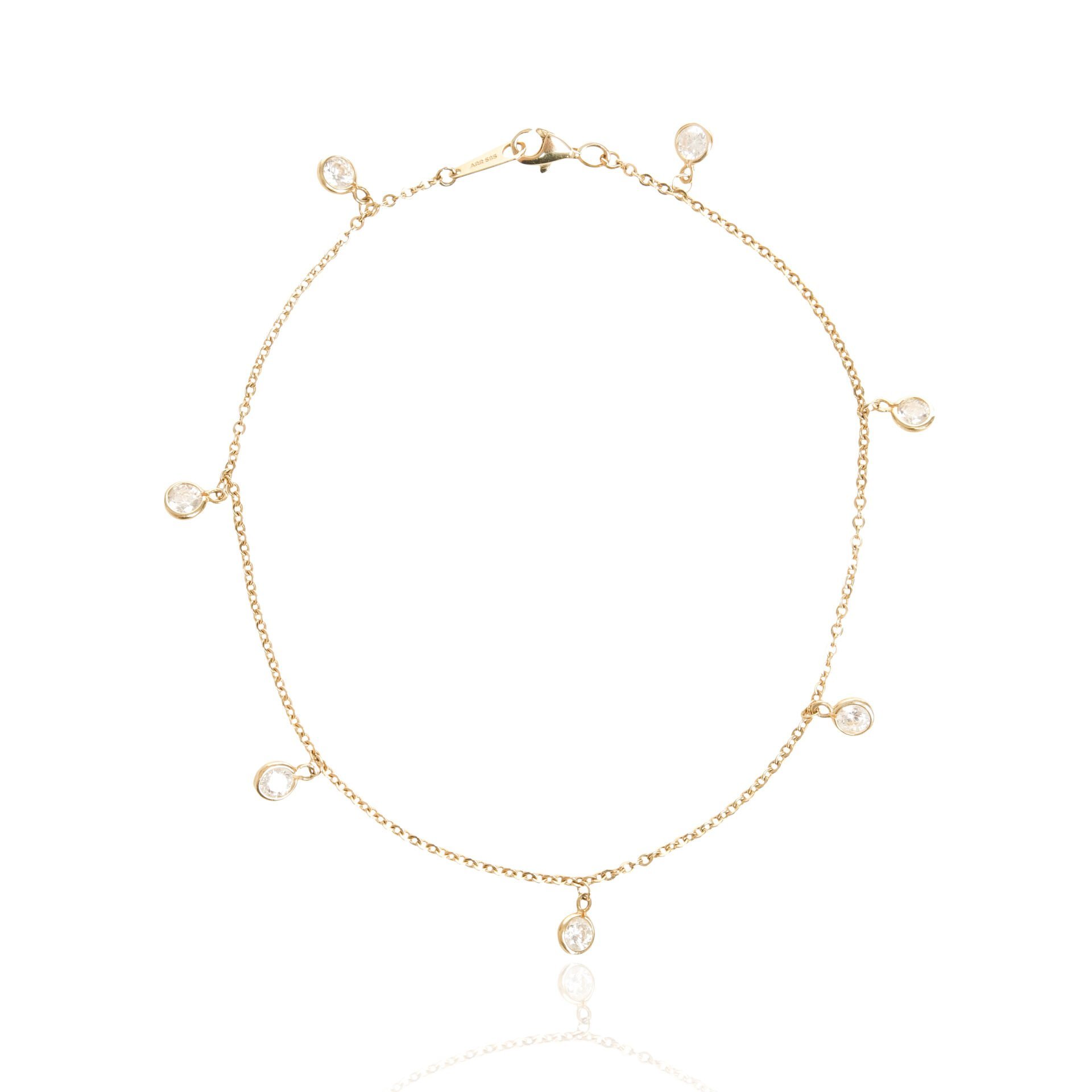 14 Ayar Altın Taşlı Sallantılı Halhal