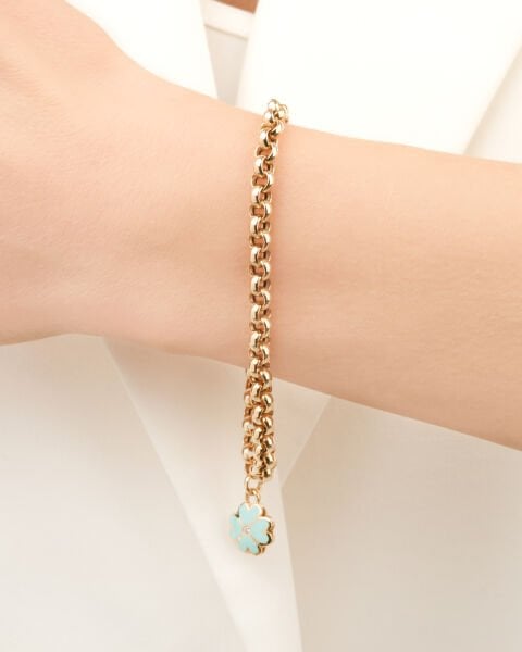 Cetaş Eterna 14 Ayar Altın Yonca Charm Bileklik