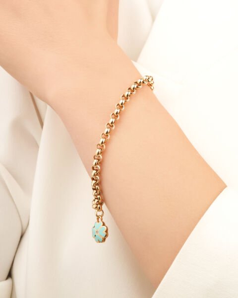 Cetaş Eterna 14 Ayar Altın Yonca Charm Bileklik