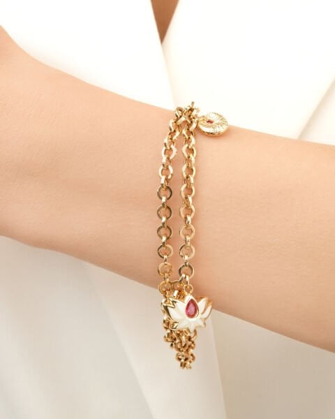 Cetaş 14 Ayar Altın Lotus Bileklik