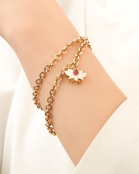 Cetaş 14 Ayar Altın Lotus Bileklik