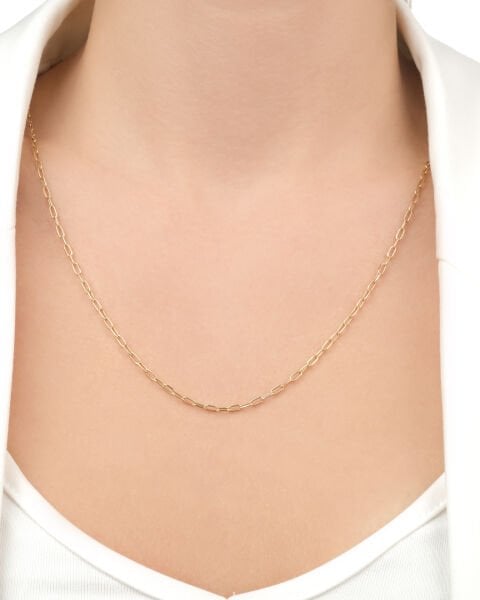 14 Ayar Altın Minimal Ataç Zincir Kolye