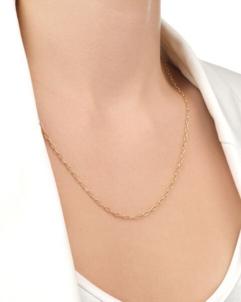 14 Ayar Altın Minimal Ataç Zincir Kolye