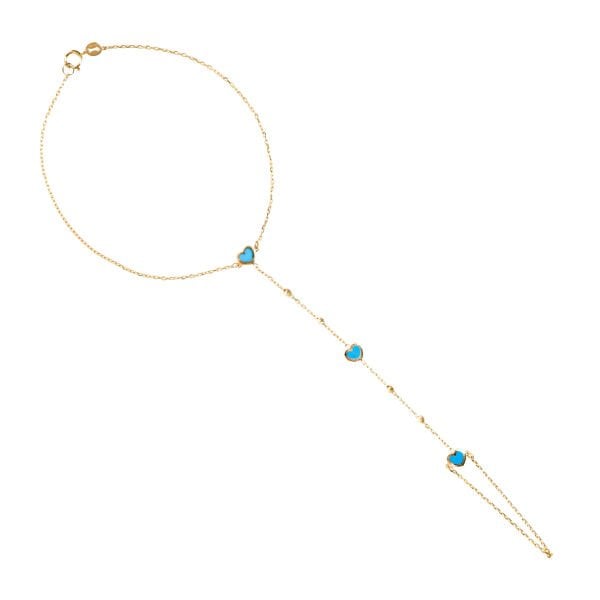 14 Ayar Altın Mavi Mineli Kalp Figürlü Şahmeran