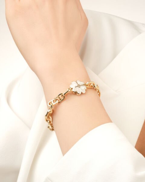 Cetaş Eterna 14 Ayar Altın Sedef Yonca Bileklik