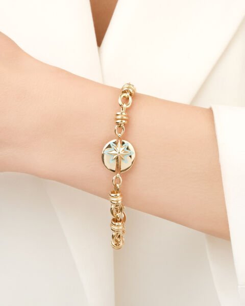 14 Ayar Altın Mineli Kutup Yıldızı Bileklik