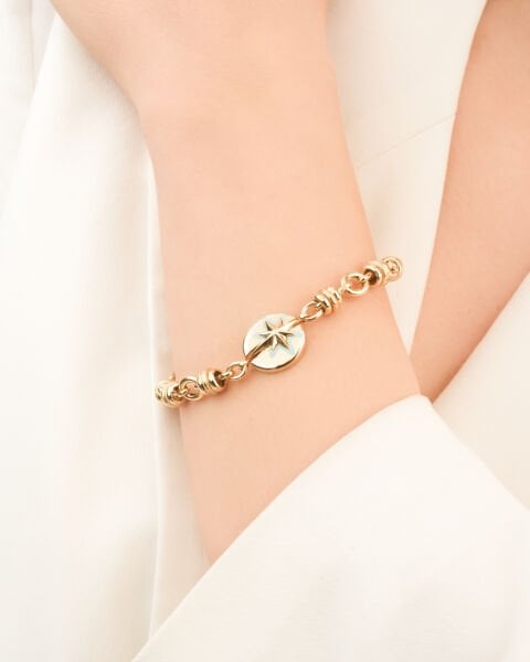 14 Ayar Altın Mineli Kutup Yıldızı Bileklik